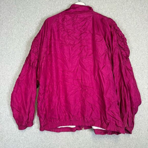 Vintage Mureli Women's Size 1X Plus Pink Textured Jacket Windbreaker Nylon - Picture 5 of 8